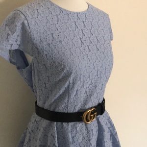 Light blue dress with 2 tier ruffle bottom
